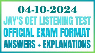 OET LISTENING TEST 04102024 oet oetexam oetnursing oetlisteningtest [upl. by Tak]