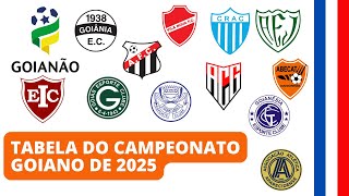 Tabela completa do Campeonato Goiano de 2025 [upl. by Mitchiner]