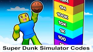 Codes For Super Dunk Simulator Roblox In January 2024 roblox shorts [upl. by Yendis]