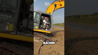 girl operators JCB machine got trapped in the marsh🤯 short girl jcb machine asmr facts [upl. by Asirb]