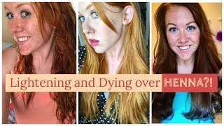 LIGHTENING AND DYING OVER HENNA  Vitamin C and Dandruff Shampoo [upl. by Marsh]