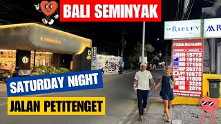 Bali Seminyak Night Street Walking Tour Today 2024 [upl. by Akemeuwkuhc]