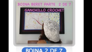 2 DE 7 COMO TEJER GORRO BOINA DISEÑO PIÑAS GANCHILLO CROCHET DIY TUTORIAL [upl. by Stieglitz]