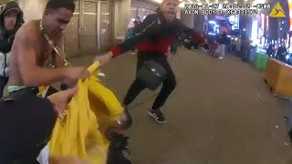 Shocking footage Police body cam shows attack on NYPD officers in Times Square [upl. by Aicirtal]