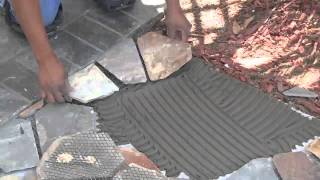 Mesh Mounted Flagstone Installation Instructions [upl. by Onailime793]