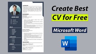 Create Best CV for Free in MS Word  Best CV Format 2022 [upl. by Aleahcim]