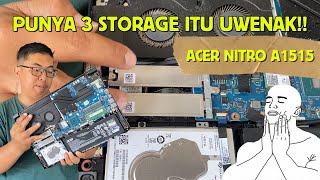 SSD ADA HARDDISK ADA LAPTOP ENAK YA GINI NIH   DISASSEMBLY ACER NITRO AN515 54 607M [upl. by Rumery327]