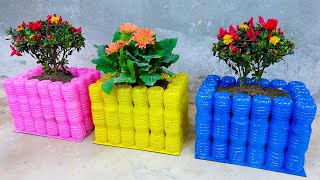 Good Idea  Recycling Plastic Bottles to Make Beautiful Planter Pot For Your Garden [upl. by Aitropal]