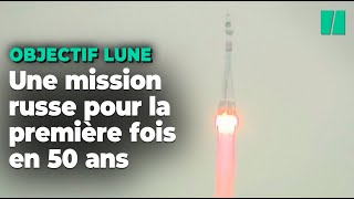 Les images de la première fusée que les Russes envoient vers la Lune en 50 ans [upl. by Fanni]