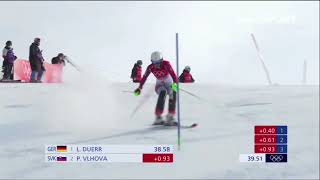 Petra Vlhová Peking Slalom 1kolo 8miesto 922022 Cieľ Full HD [upl. by Goldie]