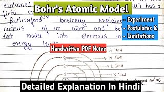 Bohrs Atomic Model  Concept Of Electron Stability amp Energy levels  Atomic Structure  bscnotes [upl. by Jit439]