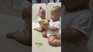 The Twins Cooperated And Put The Lid On The Bottle baby brotherheart cute brothersbyheart funny [upl. by Hobey]