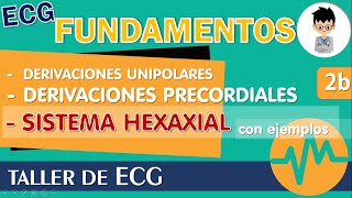 Derivaciones UNIPOLARES y PRECORDIALES  SISTEMA HEXAXIAL Como colocar los electrodos del ECG P2B [upl. by Ailenroc]