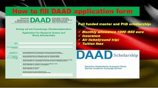 How to fill DAAD Application form to win DAAD Scholarship 2022 How to choose MSCampPhD no IELTS [upl. by Drusus299]