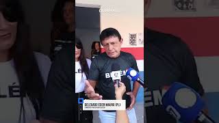 Eder Mauro chega ao local de votação na Marambaia tirando foto e cumprimentado apoiadores [upl. by Varini]