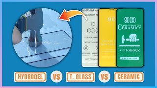 Screen PROTECTOR COMPARISON and DURABILITY Test  HYDROGEL vs GLASS vs CERAMIC [upl. by Eamon]