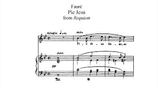 Pie Jesu G Faure  Bb Major Piano Accompaniment Tempo about 72 BPM [upl. by Marj]