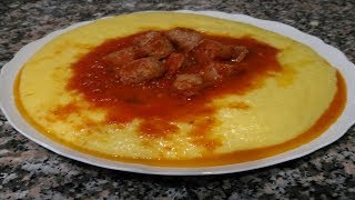 Come cucinare la polenta  Ricetta Polenta con sugo di salsiccia 17 [upl. by Erena216]