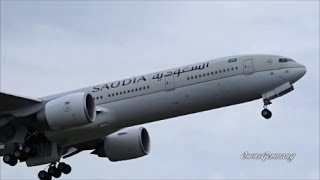 Saudia Boeing 777300ER GoAround Landing amp Return For Full Stop  KPAE Paine Field [upl. by Aryamoy]