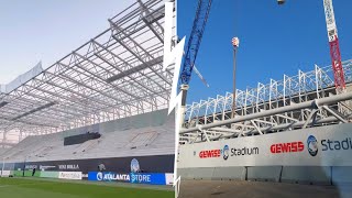 ALMOST COMPLETED New Gewiss Stadium Renovations Update Roof Truss Installations Exterior Truss [upl. by Bywoods]