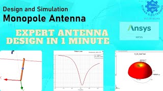 24GHz monopole antenna design using HFSS  Expert antenna design in 1 minute‎ AnsysHowTo [upl. by Eidahs781]