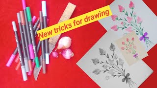 How to make Drawing with Onions 💖  Beautiful Drawing for beginners  onion print art  Easy Drawing [upl. by Nerraj283]