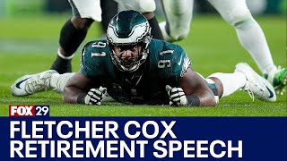 Eagles Fletcher Cox announces retirement from NFL [upl. by Adiel]