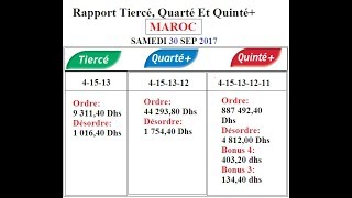 Rabaturf  Rapport Maroc Tiercé Quarté Et Quinté  Chantilly R1Smaedi  30092017 l [upl. by Uticas928]