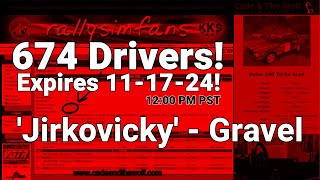 Rally Sim Fans 673 Registered Driver Rally Expires In 2 Days Stage Jirkovicky [upl. by Caleb280]