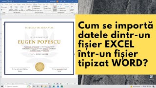 Cum se importă datele din Excel întrun fișier tipizat Word mail Merge  mini Tutorial Word [upl. by Hootman727]