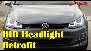 MK7 Golf TSI R Style HID Headlight Retrofit [upl. by Jeunesse]