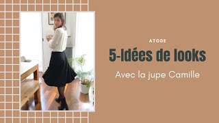 5 IDEES DE LOOKS avec une jupe patineuse noire ATODE [upl. by Lello]