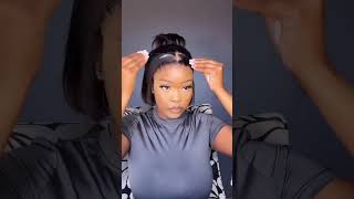 How to style your Bob Frontal Wig wigs [upl. by Adnil]