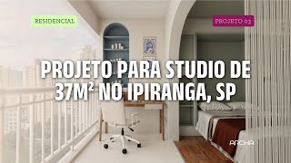 PROJETO de INTERIORES para STUDIO de 37m² no IPIRANGA SP [upl. by Ayekim497]