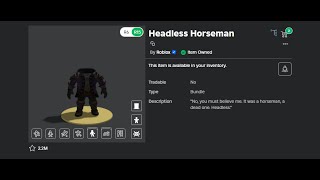 Buying Headless Horseman Roblox made me toxic [upl. by Anivlac]