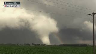 Rainbow in sky during Illinois tornado outbreak [upl. by Onivag]