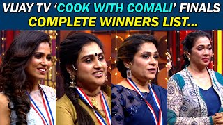 Cook With Comali Winners List  Vanitha Vijayakumar  Ramya  Complete Winners List [upl. by Nylednarb715]