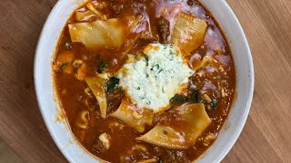 My second attempt making Lasagna Soup  MyHealthyDish [upl. by Caines]