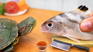 Cooking Miniature Fish Fried for Mini Turtle in Tiny Kitchen 🐟 Mini Yummy Delicious Fish Recipe [upl. by Gnot330]