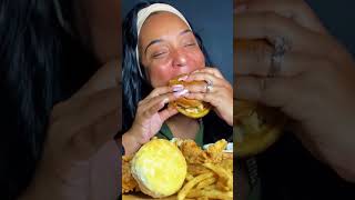 LOADED POPEYES CHICKEN SANDWICH mukbang popeyes foodie [upl. by Dew]