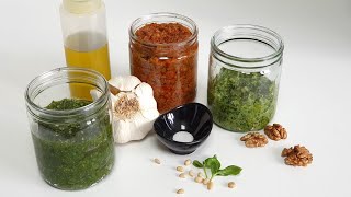 Pesto  3 recettes 3 méthodes simples pour faire de délicieux pestos [upl. by Helsie]