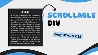 How to Make Any DIV Scrollable  Scrollbar in Div  CSS Tutorial [upl. by Milde751]