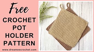 Crochet potholder pattern  Quick and easy crochet pot holder pattern  Crochet hot pad pattern [upl. by Vonny729]