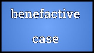 Benefactive case Meaning [upl. by Adnima999]