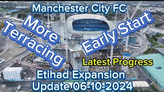 Manchester City FC Etihad Stadium Expansion Update 06102024 latest drone footage 4k [upl. by Geoffrey962]