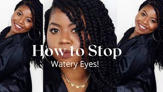 QUICK amp EASY BEAUTY HACK HOW TO STOP YOUR EYES WATERING WHEN APPLYING amp WEARING MAKEUP [upl. by Annaehr557]