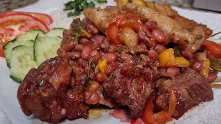 HOW TO COOK JAMAICAN AUTHENTIC STEW PEAS amp RICE [upl. by Wattenberg]