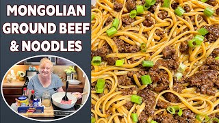 MONGOLIAN GROUND BEEF amp NOODLES Asian Flavored Dish [upl. by Laszlo922]