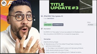 FC 25 TITLE UPDATEPATCH 3 IS LIVE NERFING TRIVELA 5 DEFENDERS amp IMPROVING AI ATTACKING [upl. by Eshman]