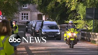 Queens coffin departs Balmoral castle for 6hour journey to Edinburgh  ABC News [upl. by Narruc439]